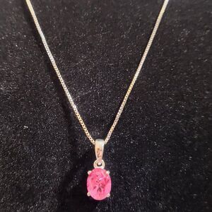 Kunzite Quartz Solitaire Sterling Silver Pendant Necklace